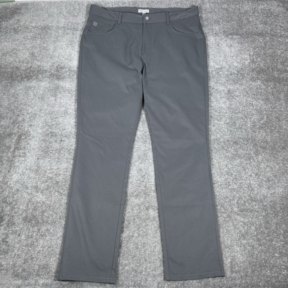 Peter Millar Pants Mens 38x34 Gray Bingham Performance Five-Pocket Crown Stretch